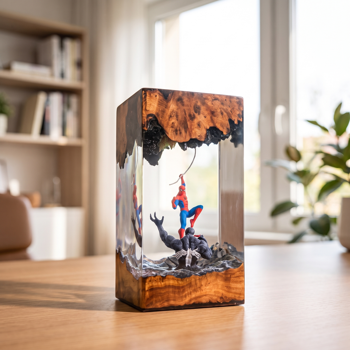Spider-Hero vs Symbiote Resin Lamp